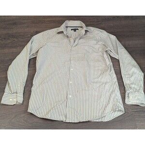 Banana Republic Mens Small Classic Fit Button Down White Striped Shirt (638m)